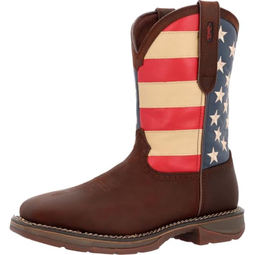 Durango® Workin' Rebel™ Patriotic Steel Toe Work Boot, Dark Brown And Union Flag, Size 9(M) - image 7