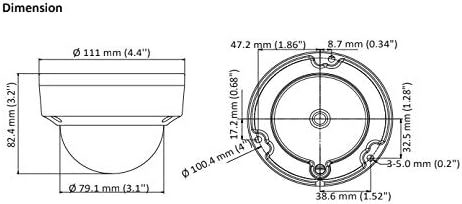 ENS SCC35D2/28-H 5MP IR WDR 2D DNR TVI/AHD/CVI/CVBS HD Analog Outdoor Dome Camera with 2.8mm Fixed Lens, BNC Connection.