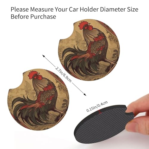 Portavasos para carro 2 piezas diseño Gallo negro miniatura 2