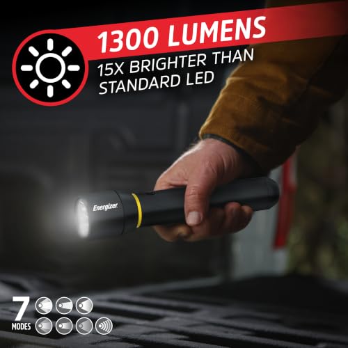 Energizer LED Flashlight Vision PRO, Ultra Bright 1000+ Lumens, IPX4 Water Resistant, Aircraft-Grade Aluminum LED Light, Rugged Metal Flash Light for Outdoors, Emergency Power Outage, Black - Image 2