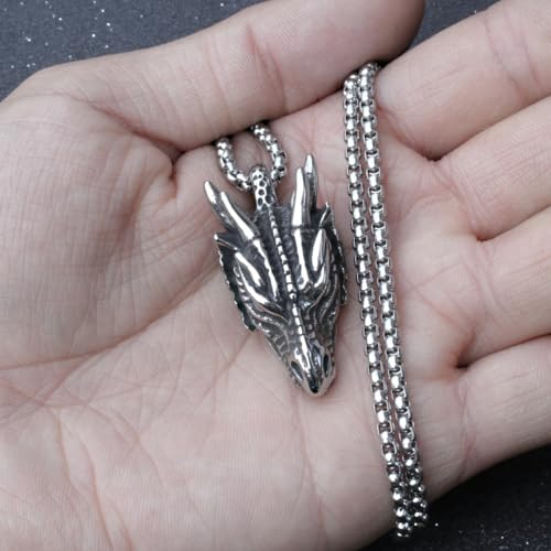 JWM Men's Pendant Necklace for Men Women with 23.6'' Stainless Steel Square Pearl Chain2