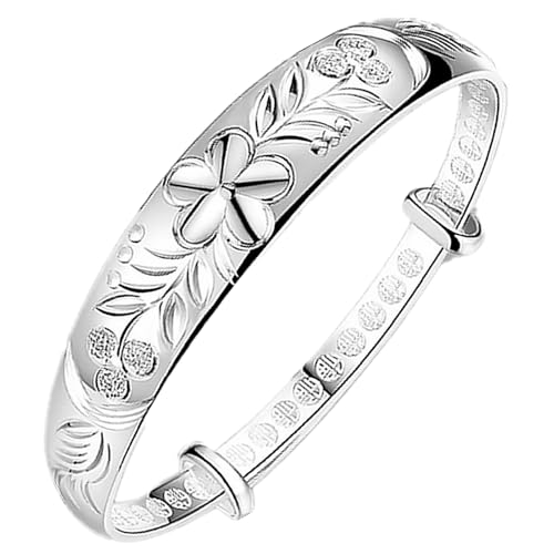 Generisch Mamie Perles Bracelet Bleu Message Bijoux Female Ethnic Style Pull Bracelet Jewelry Jonc Hommes Anneaux (Silver, One Size)