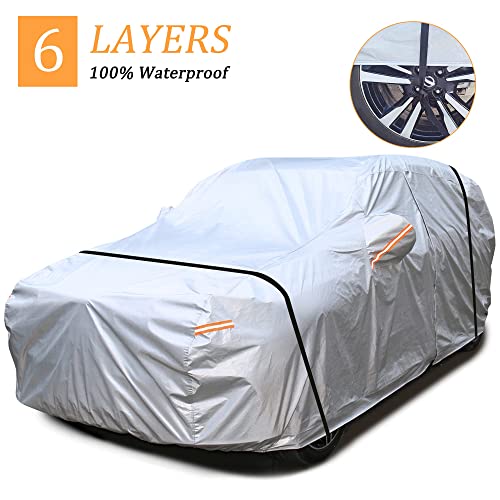 Andykuang Suv Car Cover For Automobiles Waterproof All Weather Outdoor Cover Full Exterior Covers Rain Sun Uv Protection With Zipper,Universal Fit For Suv(194"-203'') #TOP7