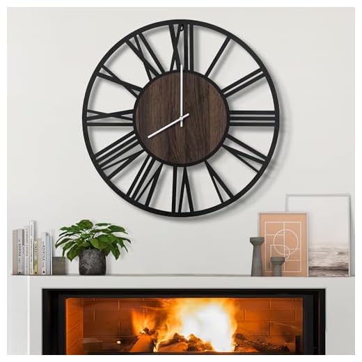 LEIKE Large Wall Clocks,Silent,Non Ticking,Battery Operated Rustic Round Modern Big Wood Wall Clock photo LEIKE Large Wall Clocks,Silent,Non Ticking,Battery Operated Rustic Round Modern Big Wood Wall Clock