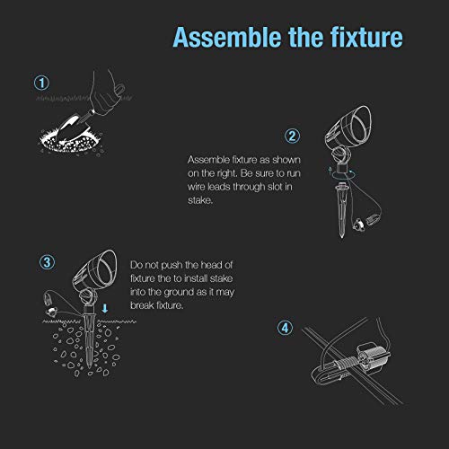 Goodsmann 2Pk Landscape Lights Low Voltage Spot Lights For Outdoor Flood Lighting 5W 400 Lumens 2700K With Metal Spike And Connector #TOP7