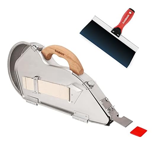 Goldblatt Banjo Tape Set Drywall Taping Tools with 10" Blue Steel Taping Knife, Lightweight & Comfortable Use for Finishing and Patching