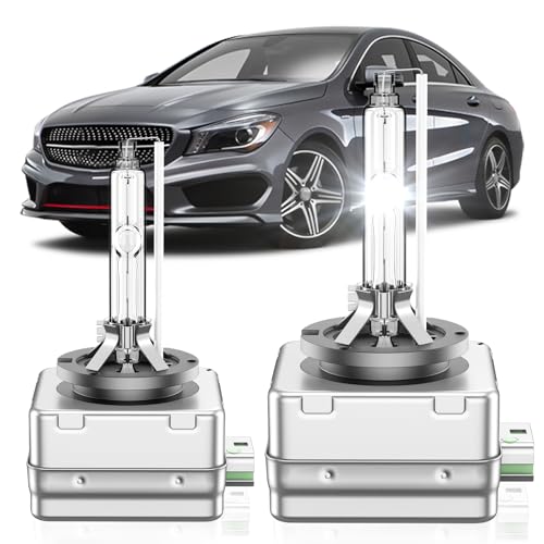 SENROBO Fit for Mercedes Benz 2014-2016 CLA250 GLA250 2014-2018 GLA45 AMG D3S HID Xenon Headlight Bulbs, High and Low Beam OEM 35W Bi-Xenon Light Bulb Replacement, 6000K Cool White, Pack of 2