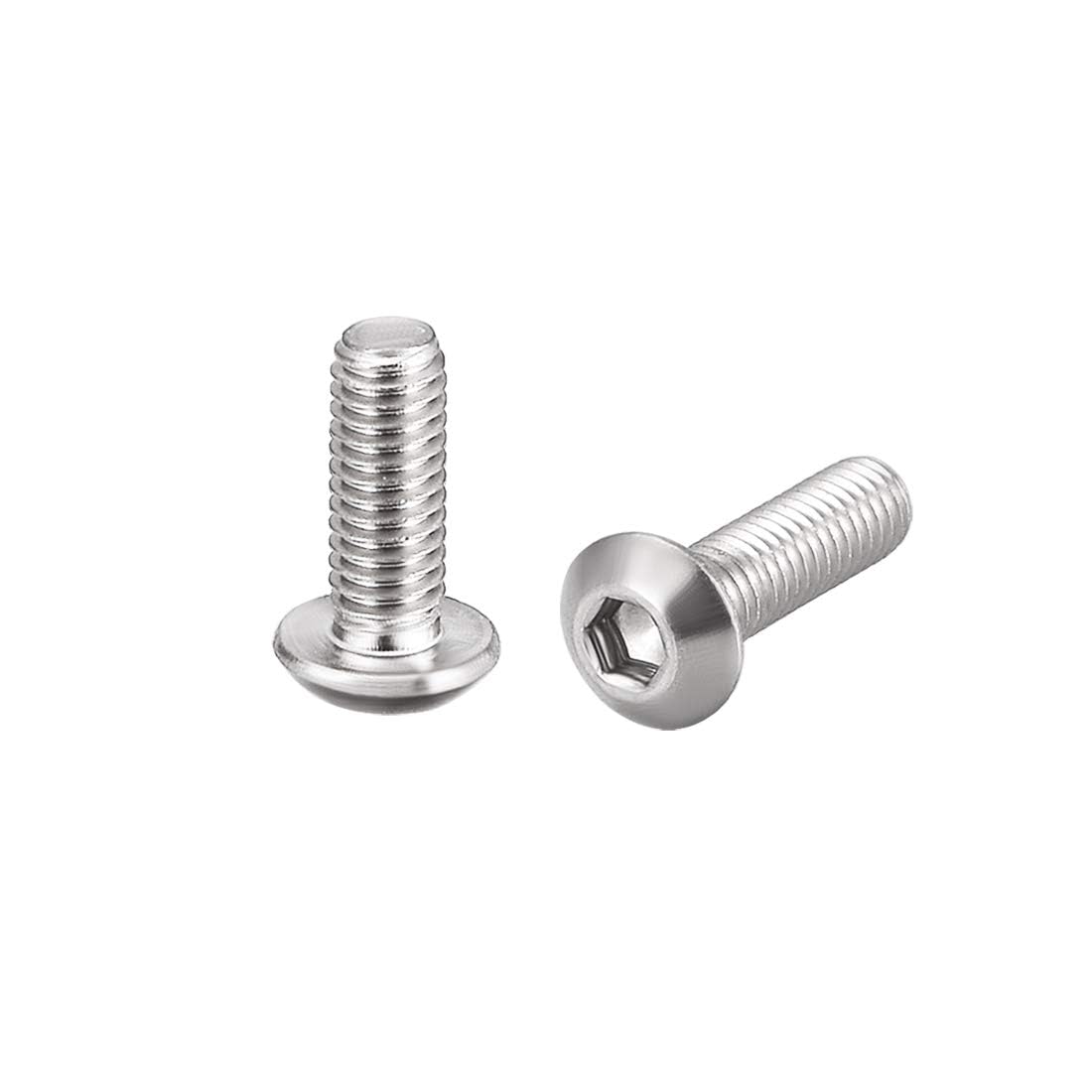 TOP-VIGOR 50Pcs M3 x 8mm Hex Button Head Socket Cap Screws, Allen Socket Drive, 304 Stainless Steel Flanged Button Bolts Nuts Fastener for Machine
