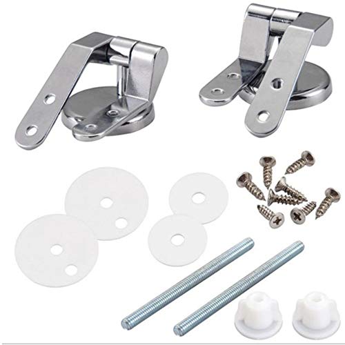 Toilet Seat Hinges Fittings, 1 Set Toilet Seat Hinges Replacement Bolt Screws Washers Fixing Fitting Kit