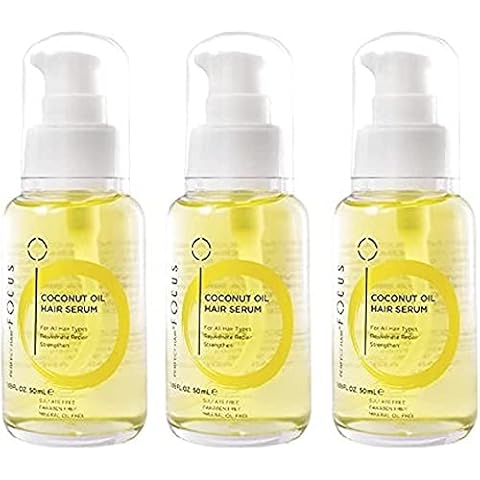 Perfect Hair Coconut & Argan Oil Hairs Serum a Natural Leave In Conditioner Boosted with Vitamin E, Birrea Seed, and silk Protein - Revitalize & Detangle for a Smooth and shiny Look - 50ml (3 Pack) Cover