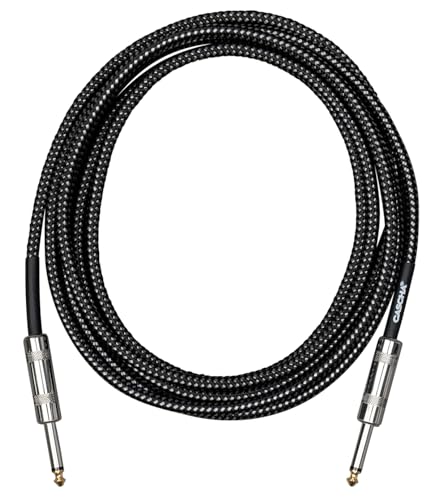 Cascha Standard Line Guitar Cable, Straight, Black Tweed, 6m