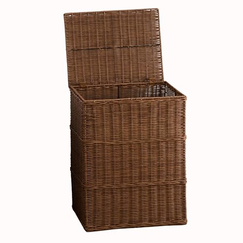 Joseph Rectangular Laundry Basket with Lid – Resin Wicker Hamper