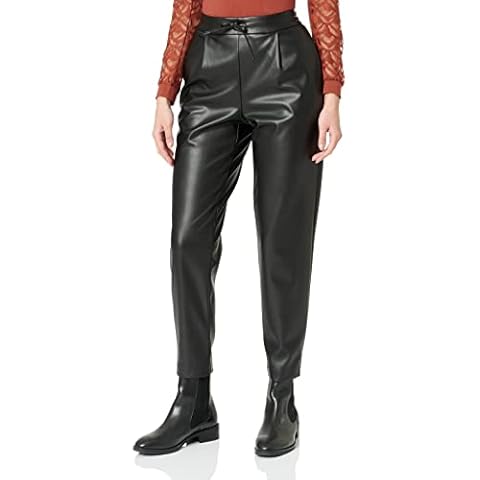 Pantalón de piel sintética Vila Vinille RW Coated 7/8 para mujer Cover