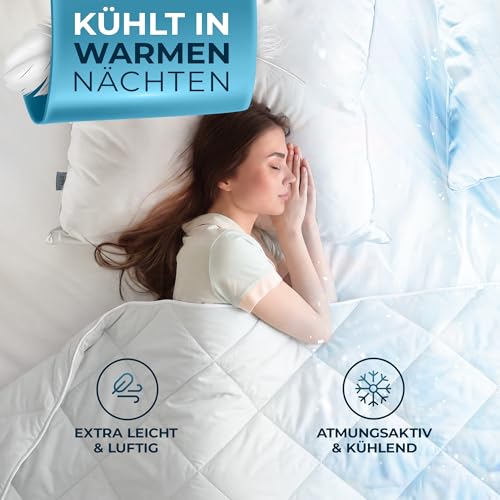 Glückstoff® Sommerdecke 155x220 cm - Dünne & Kühlende Sommerbettdecke – Ansicht 4