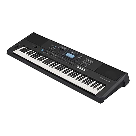 YAMAHA PSR-EW425 Teclado digital versátil y portátil con 76 teclas sensibles al tacto, 820 voces y panel de control LCD, en color negro