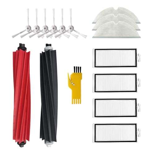 Laimaiou Kit de Accesorios para el Robot Aspirador roborock Q8 Max Q8 Max+ Q5 Pro Q5 Pro+ Repuestos 15 Paquetes 1 juego de Cepillos de Rodillo, 4 Filtros, 6 Cepillos Laterales, 3 Paños de Mopa