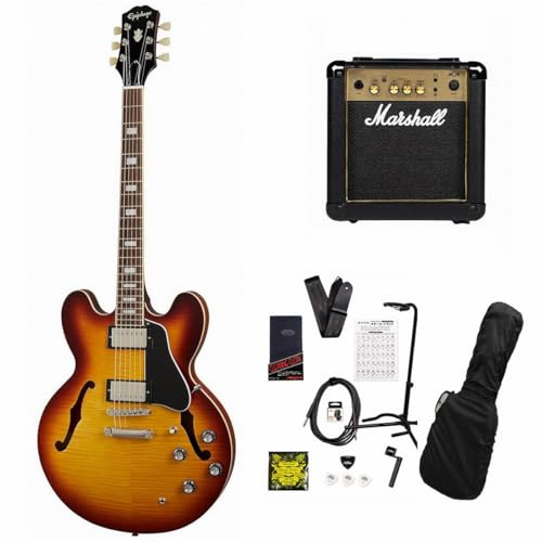 Epiphone/Inspired by Gibson ES-335 Figured Raspberry Tea Burst (RTB) セミアコ MG10アンプ付属エレキギター初心者セットR
