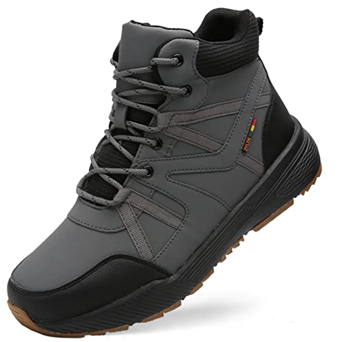 ZYLDK Winterschuhe Herren Warm Gefütterte Winterstiefel Trekkingschuhe Winterboots Wanderschuhe Schneestiefel rutschfest Winter herbstschuhe wasserdicht Grau EU46 Cover
