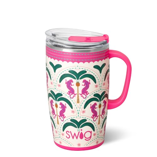 Swig Life 18oz Insulated Travel Mug with Handle & Lid, Palm Royale