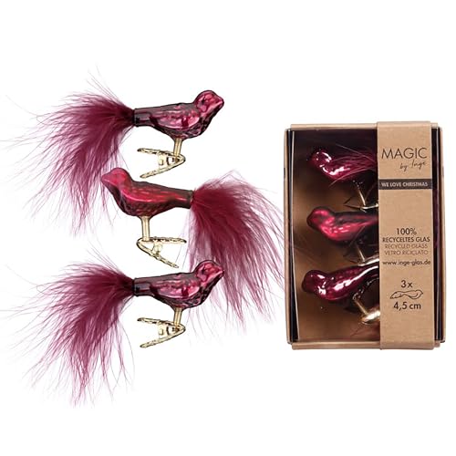 Christbaumschmuck Vögel auf Clip 4,5cm Glas 3er Set - Kleine Christbaumkugeln für Weihnachtsbaum - Weihnachtsbaumkugeln & Weihnachtsbaumschmuck zu Weihnachten - Smooth Port Christbaumschmuck Vögel auf Clip 4,5cm Glas 3er Set - Kleine Christbaumkugeln für Weihnachtsbaum - Weihnachtsbaumkugeln & Weihnachtsbaumschmuck zu Weihnachten - Smooth Port