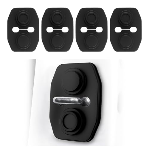 YGDMD 4PCS Universal Silicone Car Door Latch Covers New Silicone Door Latch Protective Cover with 3 Layers of Shock Absorption for Protection & Noise Reduction Soft Car Doors Strike Protector