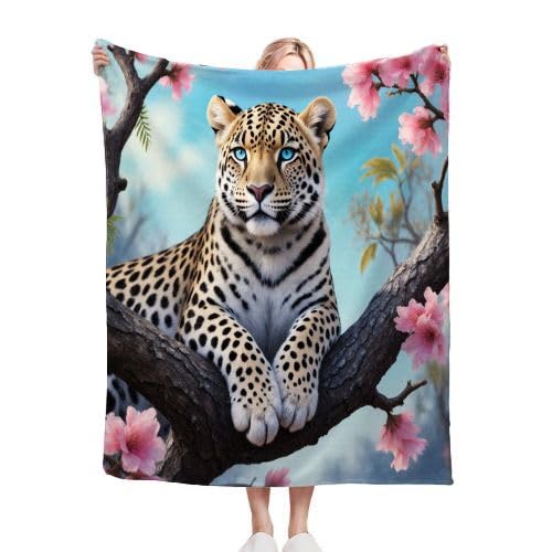 Podwójny koc polarowy 220 x 240, zwierzę lampart, całkowity komfortowy koc 220 x 240 cm | Rozmiary king size, delikatna i trwała tkanina, luksusowy sen B216