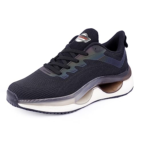 Bacca Bucci® HYPERSOFT Series with Ultra-rebounce Outsole and Iconic Breathable Engineered Knit Upper for Daily Running Shoes Black UK 6