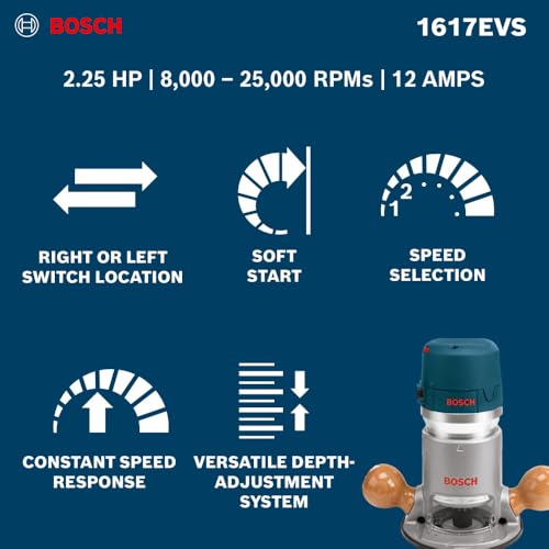 Bosch 1617EVS 2.25 HP Electronic Fixed-Base Router - image 9