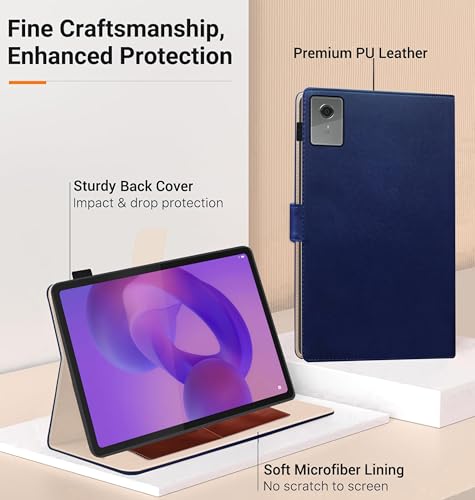 Image of TGK Flip Cover for Lenovo Idea Tab Plus 12.1 inch Tablet Case TB361FU TB361ZU with Stylus Holder (Blue)