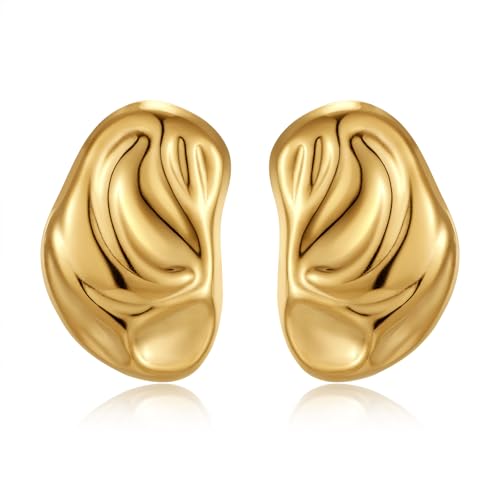 Big Chunky Gold Earrings for Women Geometric Earrings Vintage Statement Trendy Jewelry