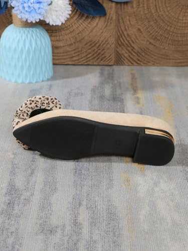 Women's Silver Snake-Print Pointed-Toe Flats – Fashionable PU/Genuine Leather Ballet Shoes with Bow Detail & Gold Accents, Comfortable Flat Heels for Office, Casual & Dressy Outfits2