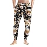 WENKOMG1 Mens Pajama Pants Lightweight - Soft Sleep Lounge Pj Pants with Pockets Pajamas Plus Size Party Men Clothes Fashion Pijamas Chistosas (3XL - Black)