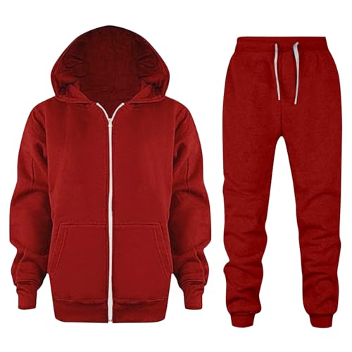 Toddler Baby Boys 2 Piece Sweatsuit Little Girls Fleece Hooded Tracksuit Kids Jogging Sweatshirt Set Infant Trendy