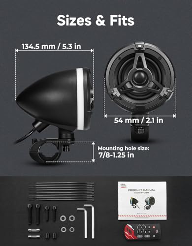 KEMIMOTO KMP3 3-Inch Motorcycle Speakers