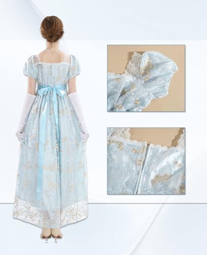 Image of NSPSTT Women Girls American Pioneer Colonial Dress Prairie Costume