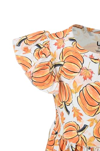 Image of Unique Baby Girls' Short Sleeve Everyday Printed Dresses for Kid and Toddler, Sizes 2T-12Y