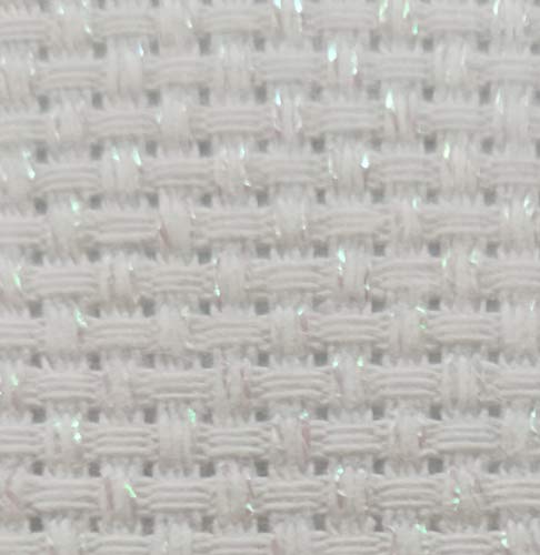 Image of 19 inch x 28 inch 11CT Counted Cotton Aida Cloth Cross Stitch Fabric (White Opal)