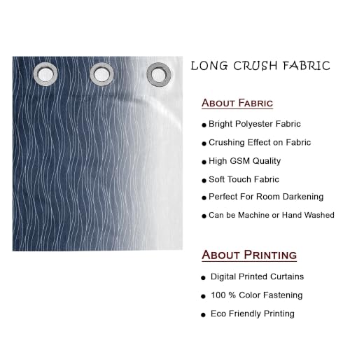 Image of Ultimate Trends Ombre Blackout Curtains for Bedroom Room Darkening Curtains for Living Room,Energy Saving,Thermal Insulated Grommet Window Drapes, Navi Blue and Greyish White, 6 FEET,2 Panels