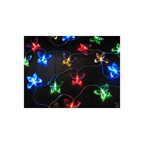 ALEKO Butterfly Solar Powered String Lights 20 LED Light String