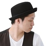 [ハッピーハット] ポークパイハット ヘリンボーン生地 オールシーズン対応 ブラック 58cm hat-1281-03-58
