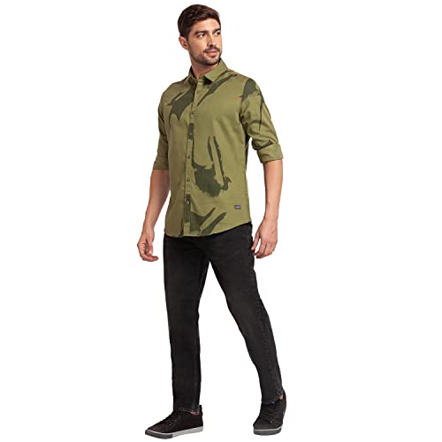 Image of Spykar Men Cotton Regular Slim Fit Full Sleeves Shirt