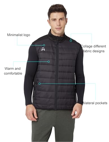 Image of 1a1a Men's Puffer Vest Winter Padded Sleeveless Quilted Jackets for Outdoor Sleeveless Casual Work Travel