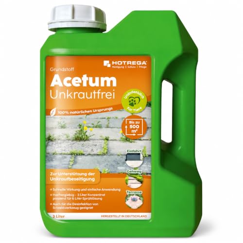 HOTREGA Acetum Unkrautfrei 3 L | Natürliches Essigsäurekonzentrat