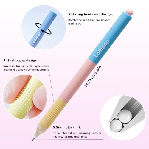 Twist Fine Point Gel Pens, 0.5mm Tinta Negra (6 Pack) miniatura 2