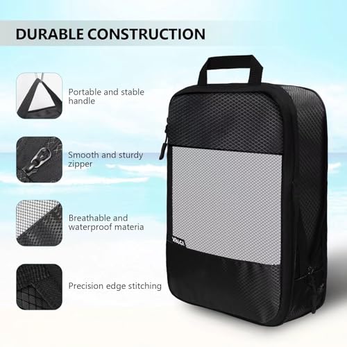 Compression Packing Cubes for Suitcases,5 Set Travel Essentials, Lightweight Luggage Organizer Bags, Travel Cubes for Carry on - Image 3