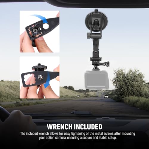 Image of NEEWER Action Camera Tripod Mount Adapter with 1 /4 inch-20 Screw Aluminum Alloy Accessories Compatible with Insta360 X5 X4 X3 GoPro Hero 13 12 DJI Osmo Action 5 Pro 4 3 AKASO APEMAN, GP-81