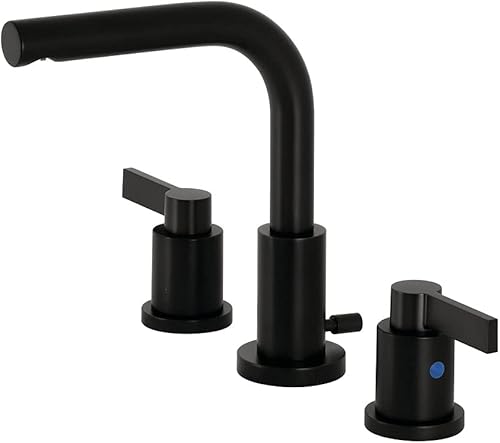 Kingston Brass FSC8950NDL NuvoFusion - Grifo de baño amplio, 5-38 pulgadas en alcance de boquilla, negro mate