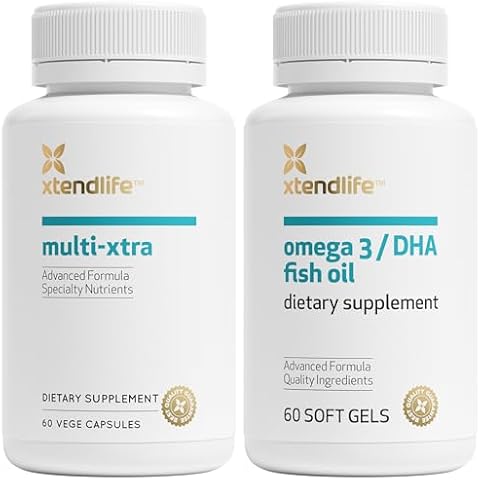 Xtendlife Daily Care Bundle Advanced Multi-Xtra Multivitamins (60 Count) & Omega 3/DHA Fish Oil (60 Count) Cover