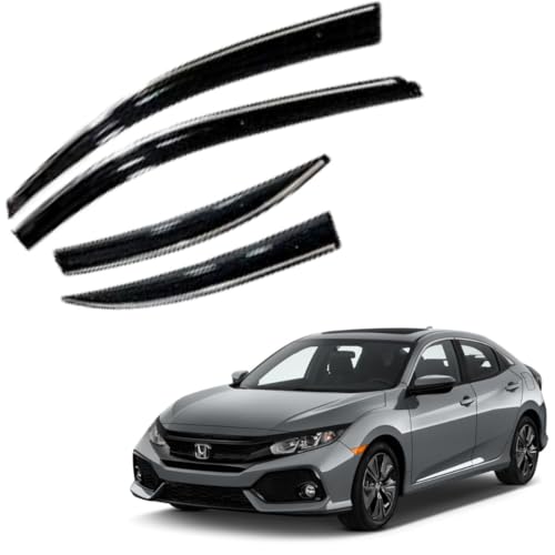Image of CAR SAAZ Chrome Line Door Visor for Civic (2019-2022)(Set of 4Pcs) | Rain Guard | Wind Deflector