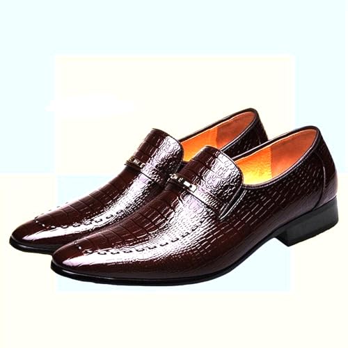 Generic Dress Shoes for Men, Classic Alligator Printed Business Leather Dress Slip on Derby Shoes for Mens4